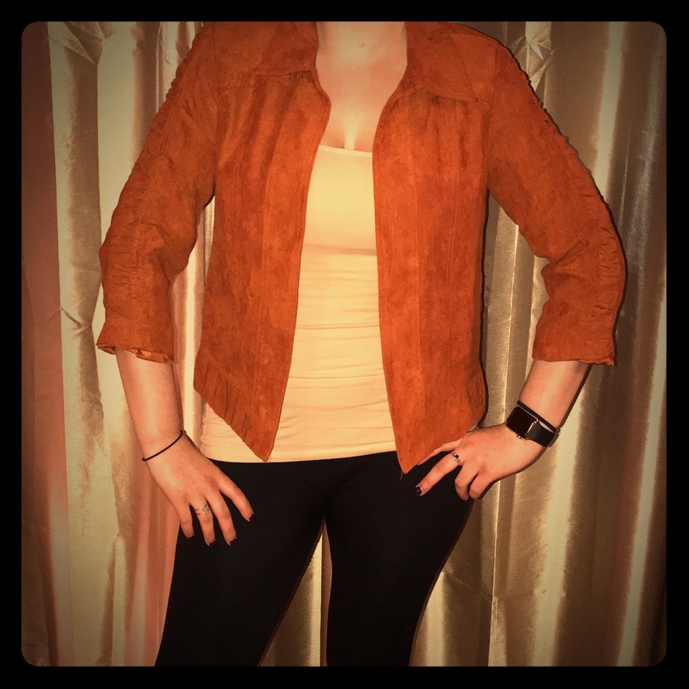 Christopher & Banks: Rust-orange 🍊 open jacket